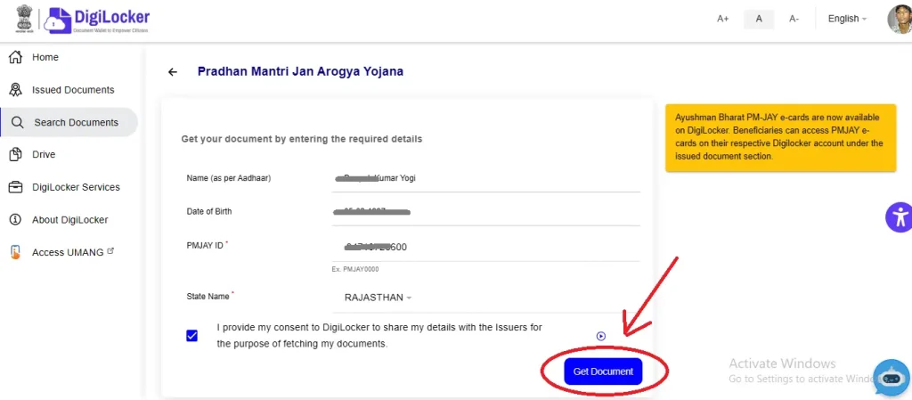 Ayushman Card Download From DIgilocker