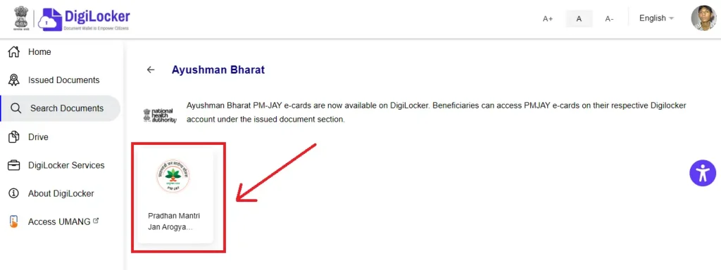 Ayushman Card Online from Digilocker